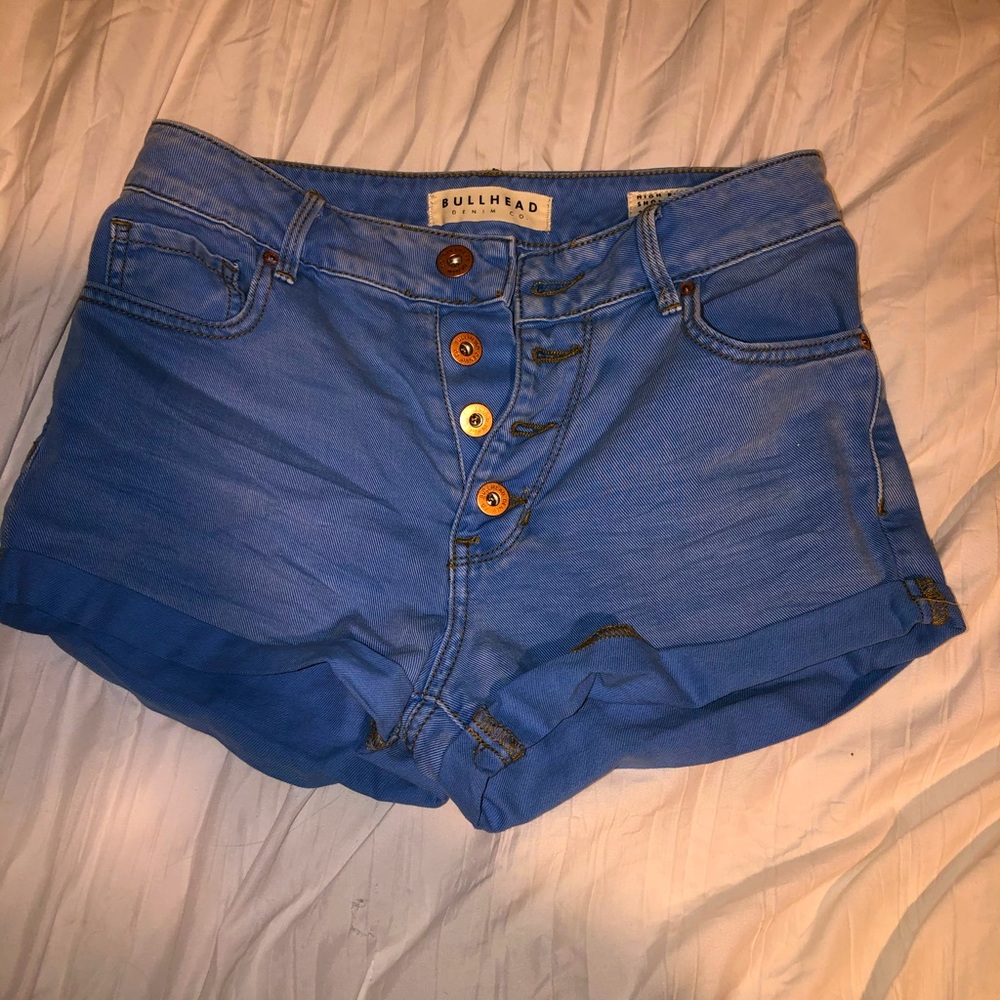 Cute, unique blue high rise shorts